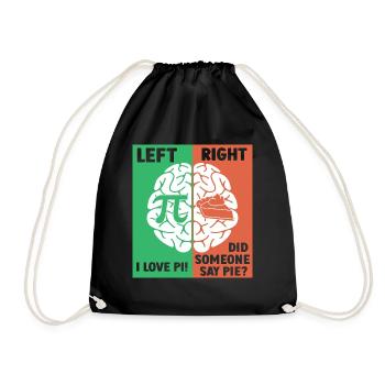Le cerveau gauche aime Pi, le cerveau droit a envie de tarte - Sac de sport léger - noir - Devant