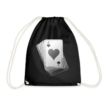 Cards black/white - Turnbeutel - Schwarz - Vorne