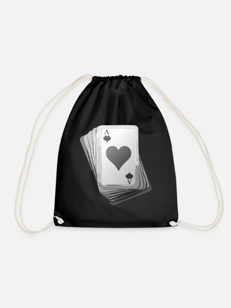 Cards black/white - Turnbeutel - Schwarz