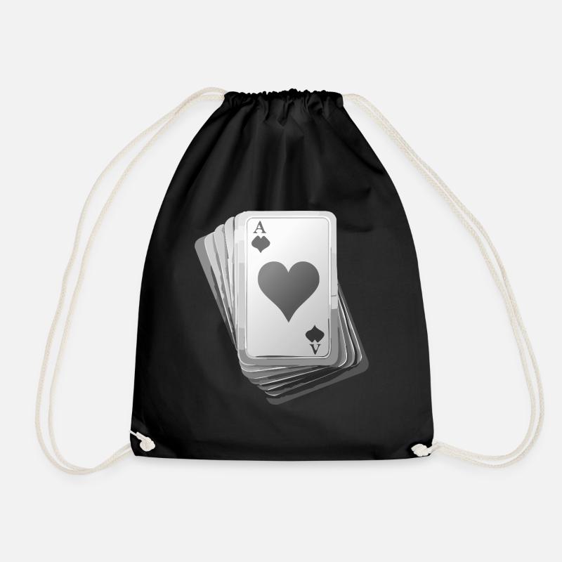 Cards black/white - Turnbeutel - Schwarz