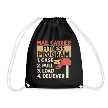Mail Carrier Fitness Program Postal Worker Mail - Drawstring Bag - black - Front