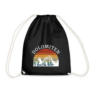 South Tyrol Dolomites Fun skier Mountaineer - Drawstring Bag - black - Front