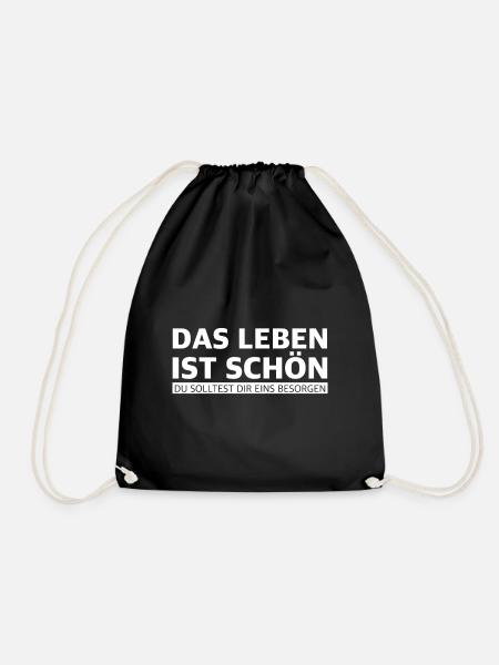 Das Leben ist schön | Motivation, Neuanfang - Turnbeutel - Schwarz