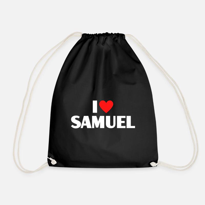 I love Samuel Rotes Herz Liebe Fan Geschenk - Turnbeutel - Schwarz