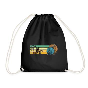 Knitting Knitting Knitting Lovers Gift - Drawstring Bag - black - Front