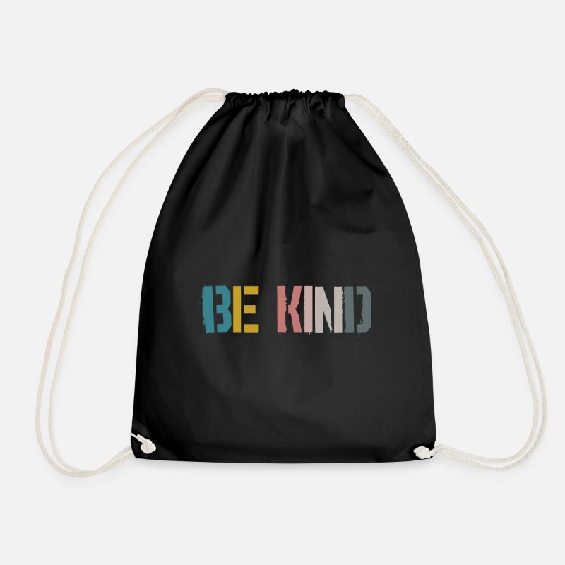 Be Kind Retro - Drawstring Bag - black