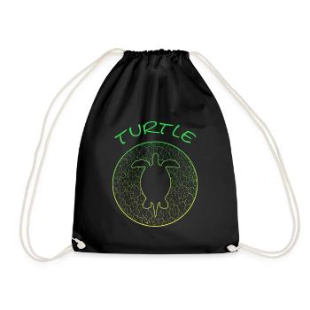 Turtle Schildkröte turtle Vintage - Turnbeutel - Schwarz - Vorne