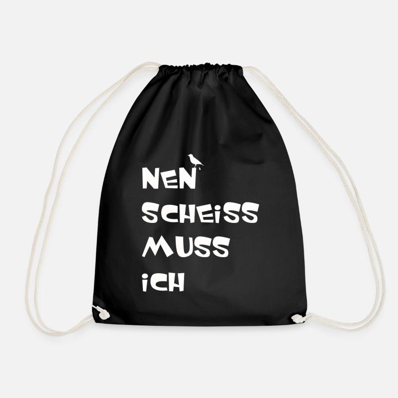 Nen scheiss muss ich - Turnbeutel - Schwarz
