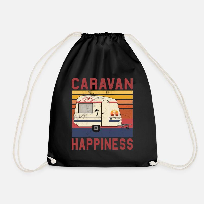 Caravan happiness - Turnbeutel - Schwarz