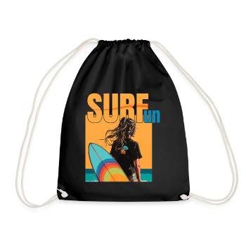 surfing is fun - Turnbeutel - Schwarz - Vorne