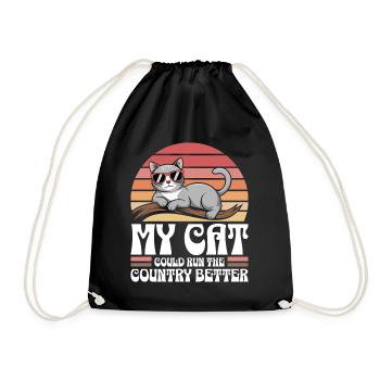 Mon Chat Gouvernerait Mieux Le Pays - Sac de sport léger - noir - Devant