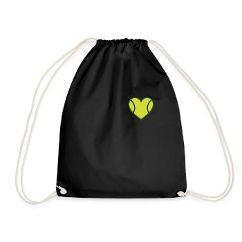 Love Tennis - Turnbeutel - Schwarz - Vorne