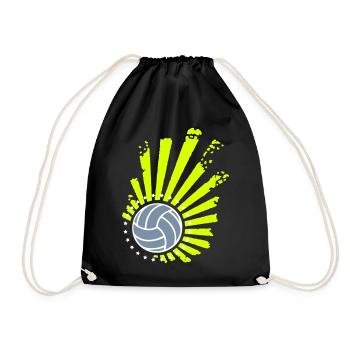 Volleyball-Design (Sterne) - Turnbeutel - Schwarz - Vorne