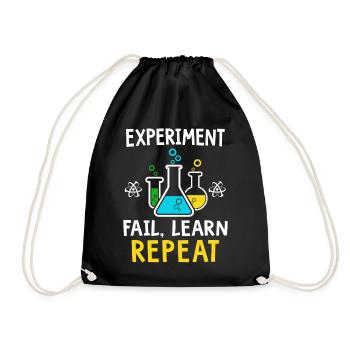 Experiment fail learn repeat - Turnbeutel - Schwarz - Vorne
