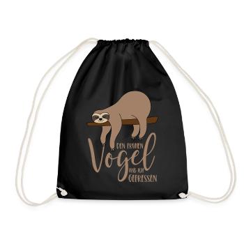 Sloth - I ate the early bird - Drawstring Bag - black - Front