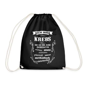KREBS - GEBURSTAG - Turnbeutel - Schwarz - Vorne
