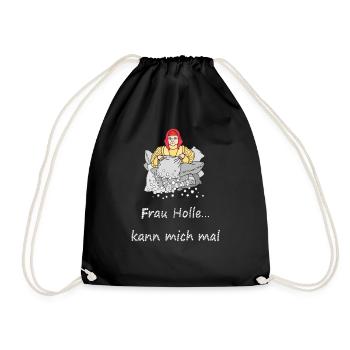 Frau Holle kann mich mal! Anti Winter/Kälte - Turnbeutel - Schwarz - Vorne