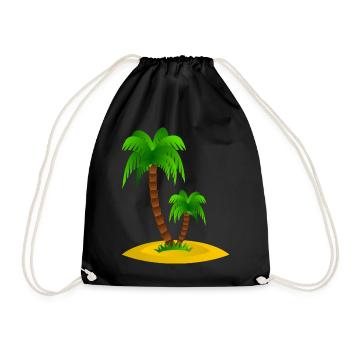 Palm Island - Drawstring Bag - black - Front
