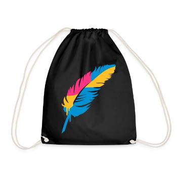 A colorful feather - Drawstring Bag - black - Front