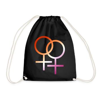 Bunter T-Shirt Entwurf des lgbt lesbischen Symbols - Turnbeutel - Schwarz - Vorne