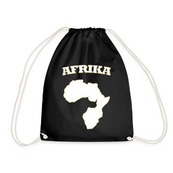 Afrika Silhouette mit Goldrand Afrika Africa  - Turnbeutel - Schwarz - Vorne