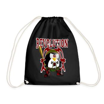 Pinguin, Revolution - Turnbeutel - Schwarz - Vorne