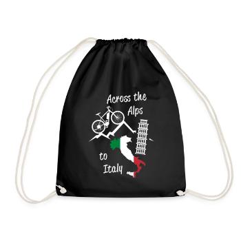 Alpine crossing Alps Italy MTB - Drawstring Bag - black - Front