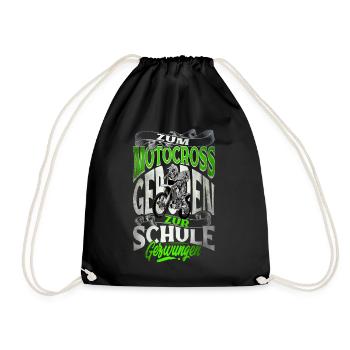 Né au motocross forcé à l'école - Sac de sport léger - noir - Devant