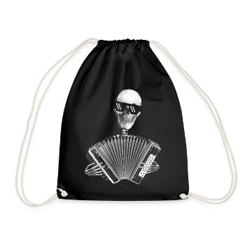 Totenkopf mit Akkordeon - Turnbeutel - Schwarz - Vorne