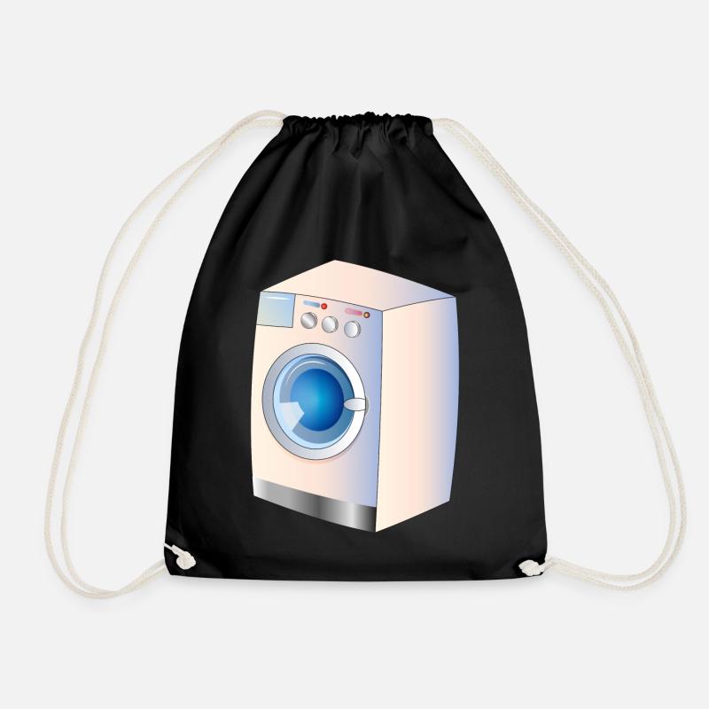 Washing machine in comic style for fresh ideas - Drawstring Bag - black