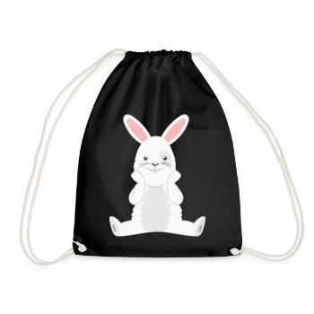 Rabbit Rabbit - Drawstring Bag - black - Front