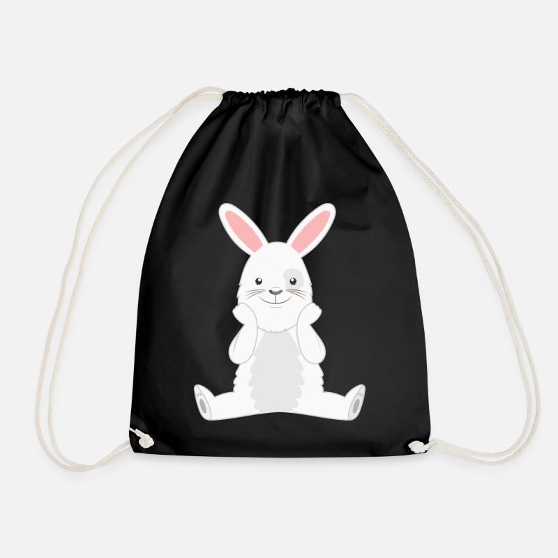 Rabbit Rabbit - Drawstring Bag - black