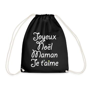 Joyeux Noël Maman Je t'aime - Sac de sport léger - noir - Devant