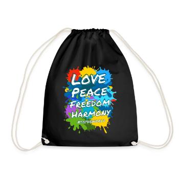 Love peace freedom and harmony to the world - Turnbeutel - Schwarz - Vorne