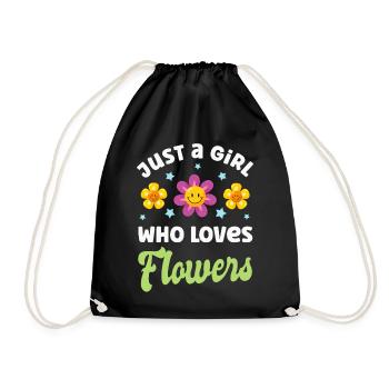 Flower Flowers - Drawstring Bag - black - Front