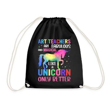 Kunstlehrer sind fabelhaft und magisch wie Einhorn - Turnbeutel - Schwarz - Vorne