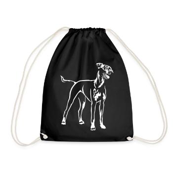 Deutscher Pinscher "Black Edition" - Turnbeutel - Schwarz - Vorne