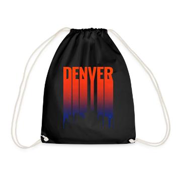 Denver Skyline Sonnenuntergang Gradient - Turnbeutel - Schwarz - Vorne