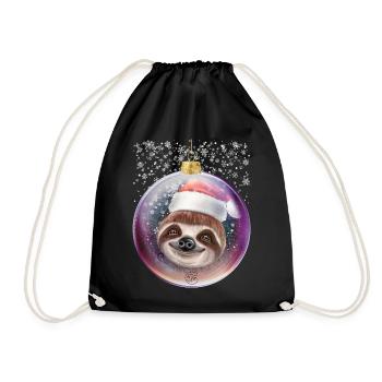 Chemise de Noël paresseuse Neige de Noël - Sac de sport léger - noir - Devant