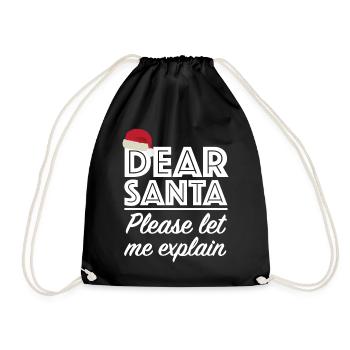Dear Santa Claus | Christmas, Snow, Party - Drawstring Bag - black - Front