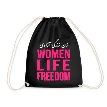 Women life freedom - Turnbeutel - Schwarz - Vorne