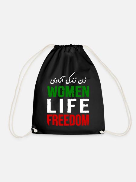 Women life freedom - Drawstring Bag - black