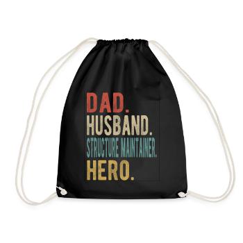 Structure Stay Dad Husband Hero - Drawstring Bag - black - Front