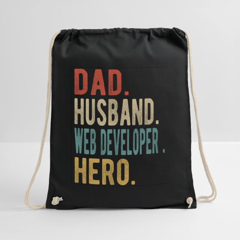 Web Developer Papa Husband Hero Drawstring Bag