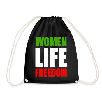 Women life freedom - Turnbeutel - Schwarz - Vorne