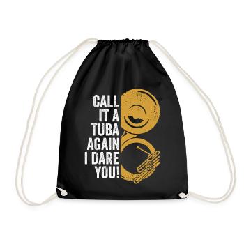 Call It A Tuba Again Marching Band Sousaphone - Drawstring Bag - black - Front