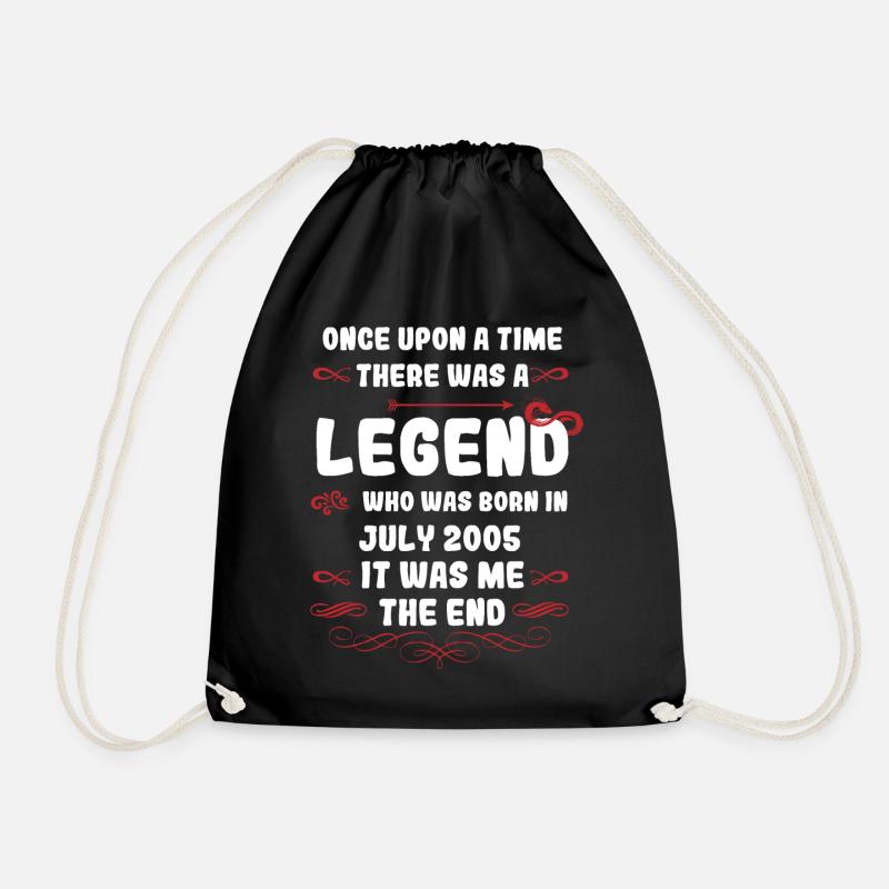 Once upon a time there was a legend. July 2005 Birthday - Drawstring Bag - black
