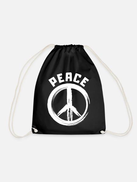 PEACE Frieden - Turnbeutel - Schwarz
