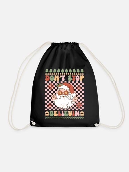 Hässlicher Weihnachtspullover - Turnbeutel - Schwarz