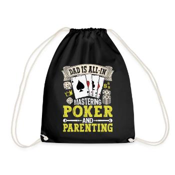 Dad Is All-In Mastering Poker and Parenting - Drawstring Bag - black - Front